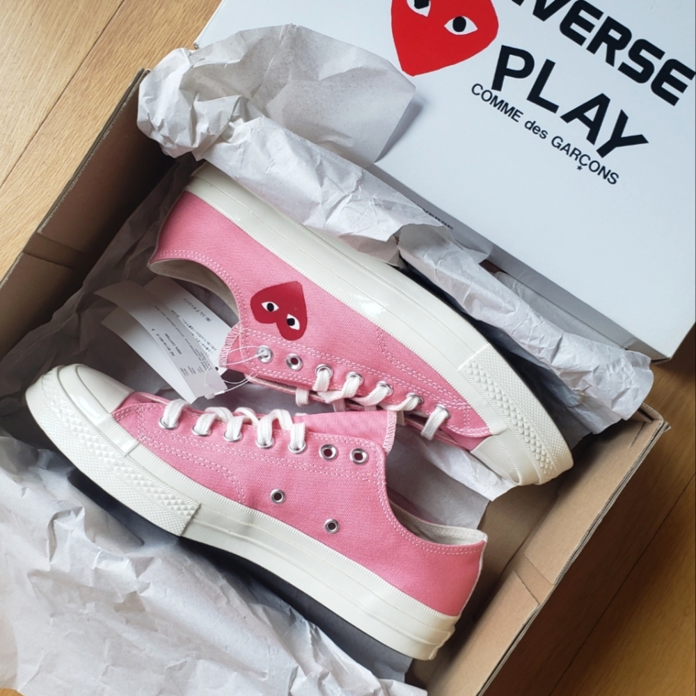 Converse Chuck PLAY Comme des Garçons pink sneakers mens 9